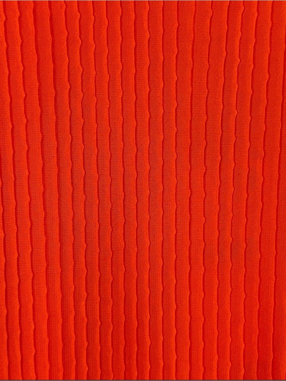 ZARA Orange Pleated Ribbed Chiffon Midi Dress Size S NWT - Picture 7 of 8